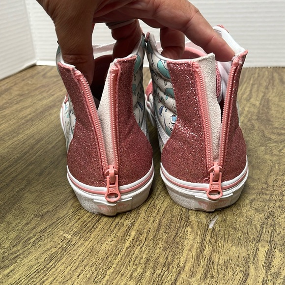 Vans Sk8-Hi Narwhal Shark Party Hi Tops Pink Glitter Sneakers Size 5.5 - Picture 8 of 16